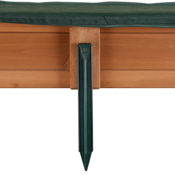 Gorilla Playsets 45.5" x 8" Solid WoodSquare Sandbox with Cover